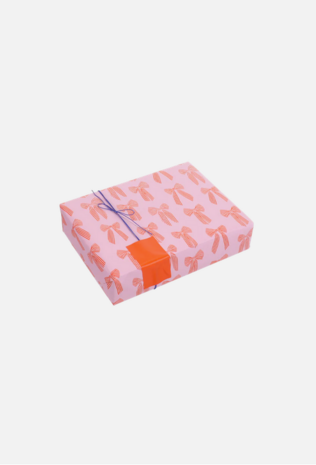 Cadeaupapier Big bow · light fuscia + blood orange