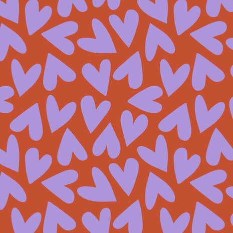 Vloeipapier Big Hearts - Lilac/Orange