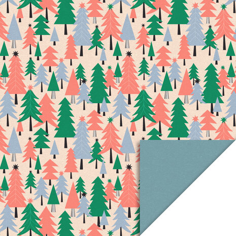 Cadeaupapier Xmas Tree Graphic - Blue