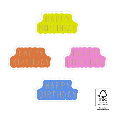 Stickers Happy birthday gold Joy