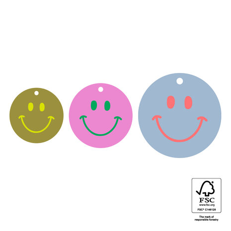 Cadeaulabels Multi Sizes - Smiley (S - M - L) 