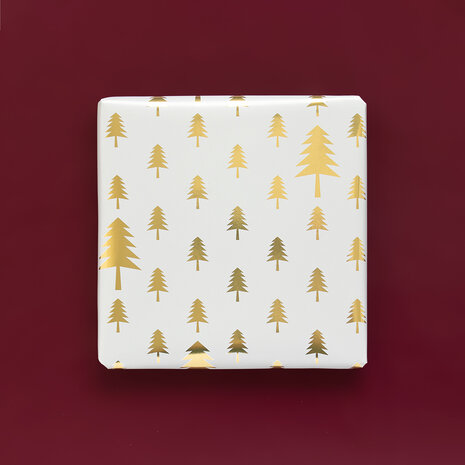 Cadeaupapier X-mas Tree beige gold foil