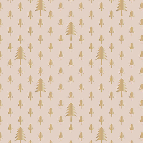 Cadeaupapier X-mas Tree beige gold foil