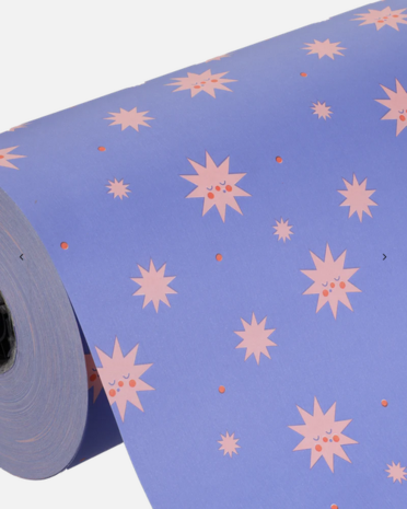 Cadeaupapier Christmas stars · cornflower + litchi + bloodorange 