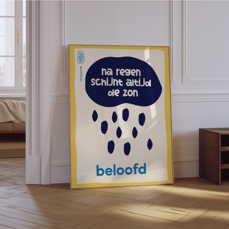 Poster Na regen schijnt altijd de zon