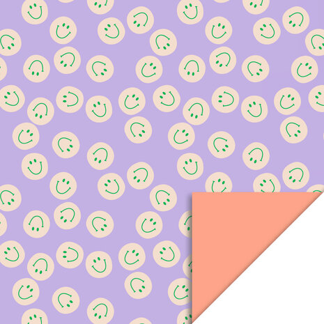 Cadeaupapier Smile Lilac - Salmon