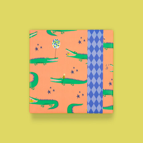 Cadeaupapier Crocodile Salmon - Harlequin Blue