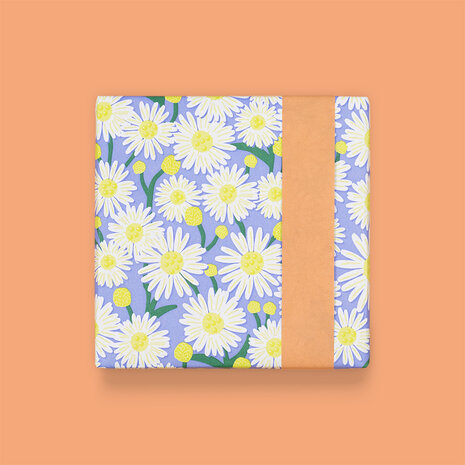 Cadeaupapier Daisy Blue - Salmon