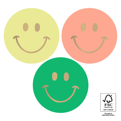 Stickers Multi Smiley Gold '25