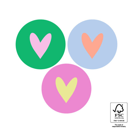 Stickers Multi - Heart Colourful '25