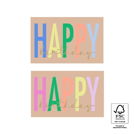 Stickers Duo - Happy Birthday Letters Gold