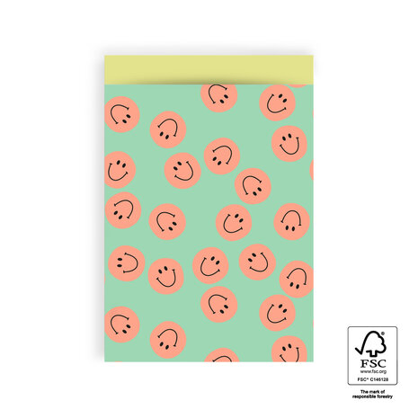 Cadeauzakjes Smile Mint - Yellow 17 x 25 cm 