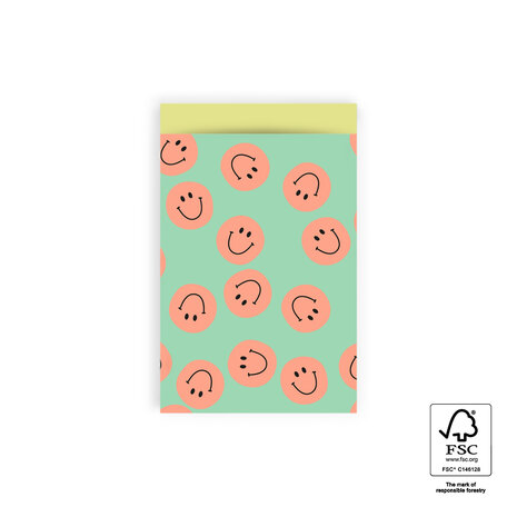 Cadeauzakjes Smile Mint - Yellow 12 x 19