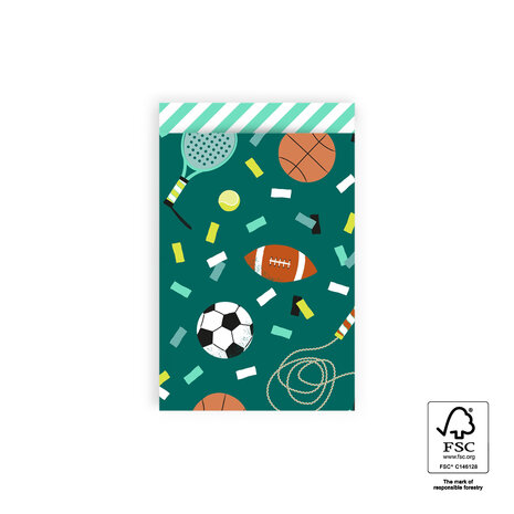 Cadeauzakjes Sports - Stripe Mint 12 x 19