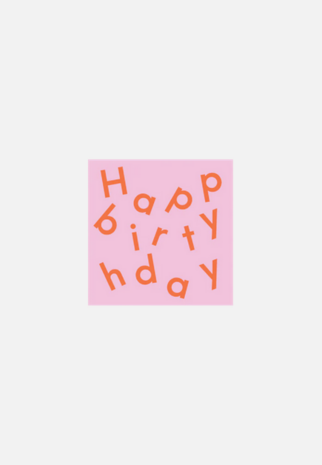 Stickers Happy birthday · light fuschia + blood orange