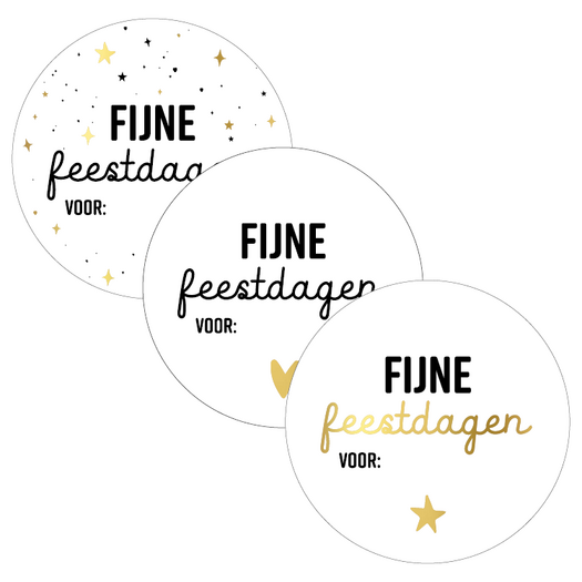 Sticker Fijne Feestdagen voor assorti vlindersinjebuik