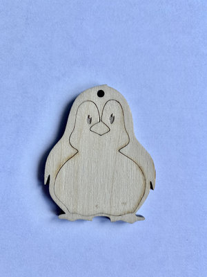 Cadeaulabel pinguin (hout)