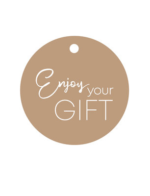 Cadeaulabel Enjoy your gift eco kraft/white  (rond)