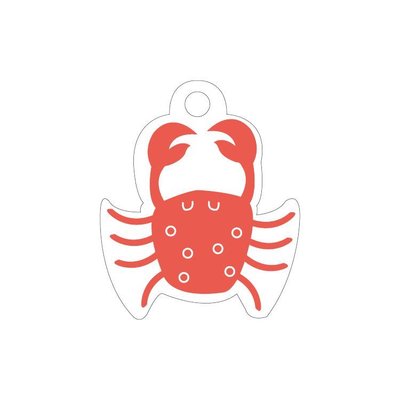 Cadeaulabel krab rood