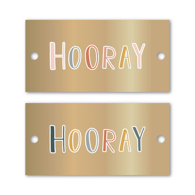 Cadeaulabel Hooray gold/pink