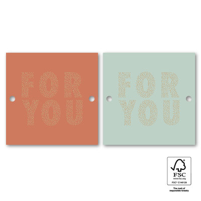 Cadeaulabel For you dots blue