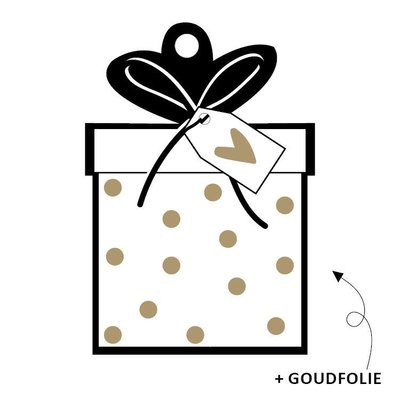 Cadeaulabel Kadootje zwart/wit/goud