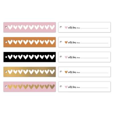 Cadeaulabels Ethnic hearts ribbon