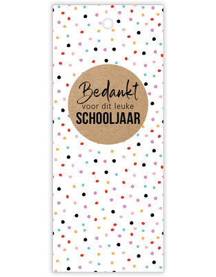 Cadeaulabel Bedankt voor dit leuke schooljaar (confetti)