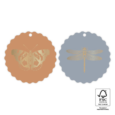 Cadeaulabel Butterfly faded orange