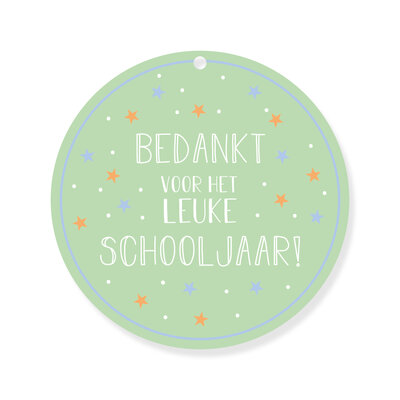 Cadeaulabel xxl Schooljaar Pistache