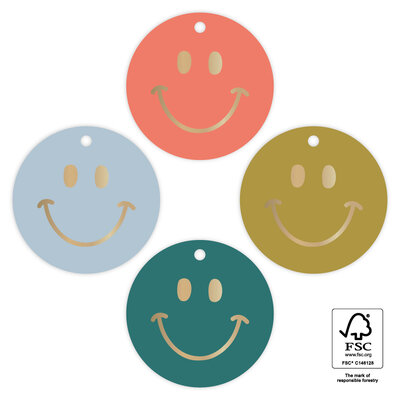 Cadeaulabels Multi smiley gold - faded