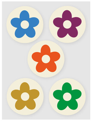 Sticker Flower - dark multi