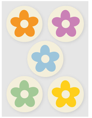 Sticker Flower - light multi