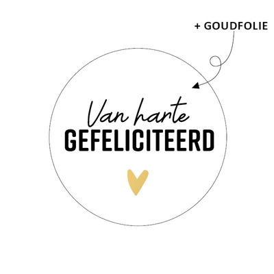 Sticker Van harte gefeliciteerd