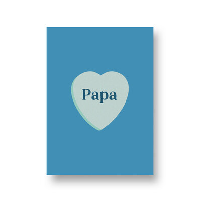 Ansichtkaart Papa (hartje)
