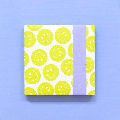 Cadeaupapier Smiley Lemon Yellow - Blue