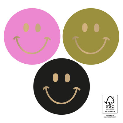 Stickers Multi smiley gold - faded '24