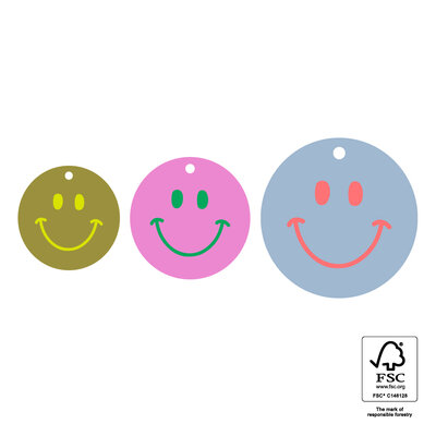 Cadeaulabels Multi Sizes - Smiley (S - M - L)