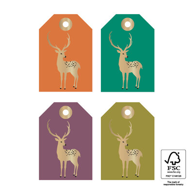 Cadeaulabels Multi - Reindeer Gold '24