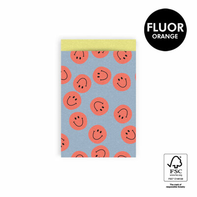 Cadeauzakjes Smile Fluor Orange - Yellow 12 x 19