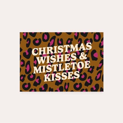 Ansichtkaart Christmas wishes & mistletoe kisses