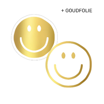 Sticker Smiley goud/wit (2 varianten)