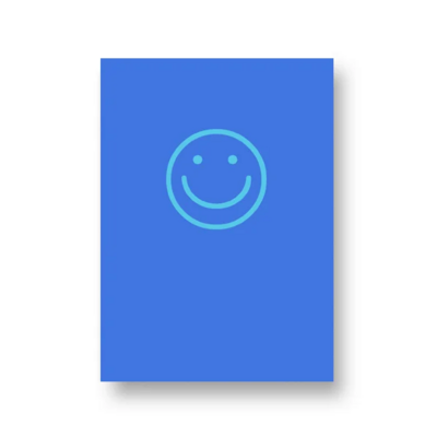 Ansichtkaart Smiley blauw