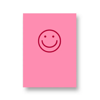 Ansichtkaart Smiley roze