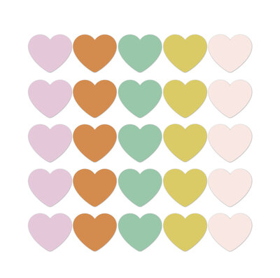 Sticker Spring '25 Hearts retro XL